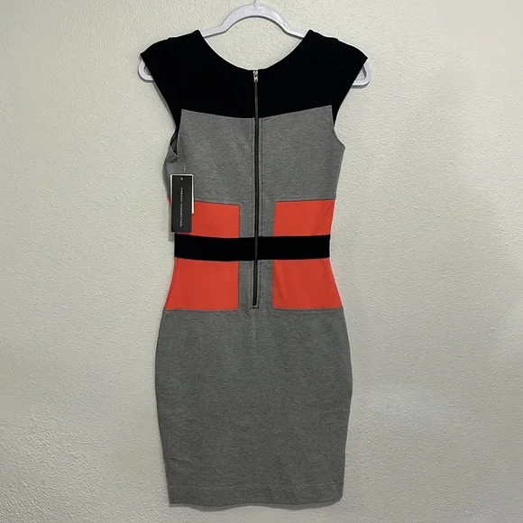 French Connection gray, black, and pink body con dress size 6 - Picture 5 of 11